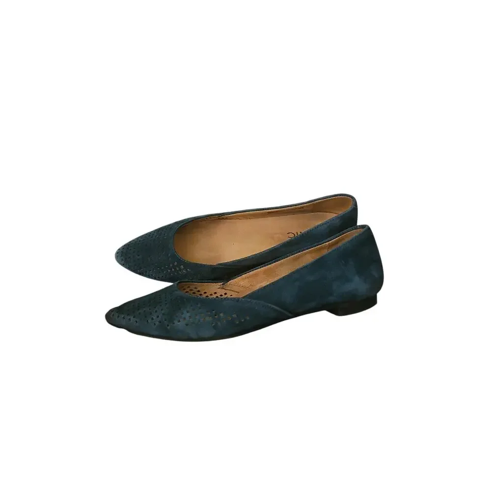 Vionic Posey green suede point toe flats sz 6